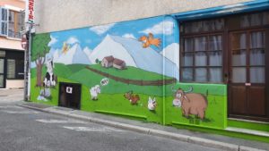 Fresque murale laiterie
